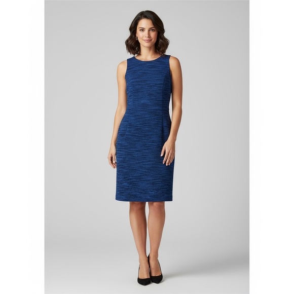 LOFT royal blue tweed sleeveless dress with a back zipper - Picture 6 of 7